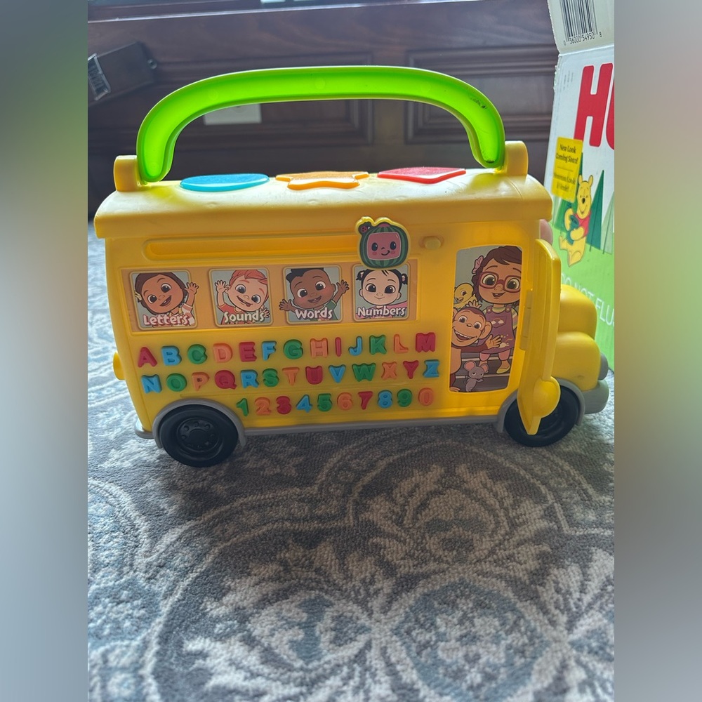 Yellow Educational Toy Bus with Sounds
